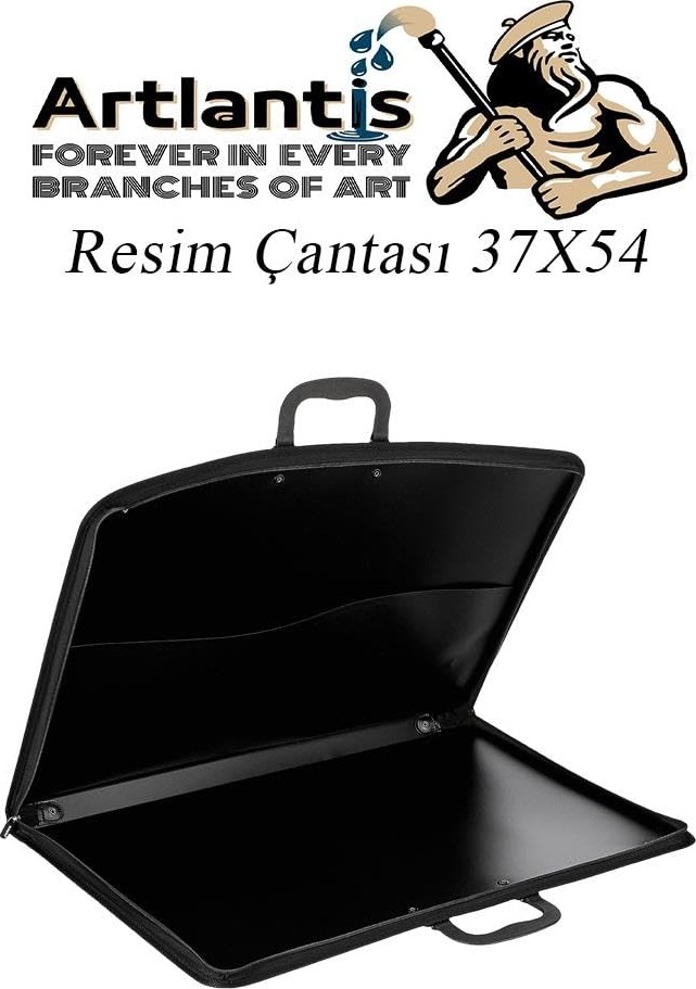 Esranın Dünyası Kırmızı Resim Çantası Fermuarlı Kulplu 37X54 cm 1 Adet Teknik Resim Dosya Çantası 35X50 cm Askılı Proje Çantası Okul Sınıf görsel 4