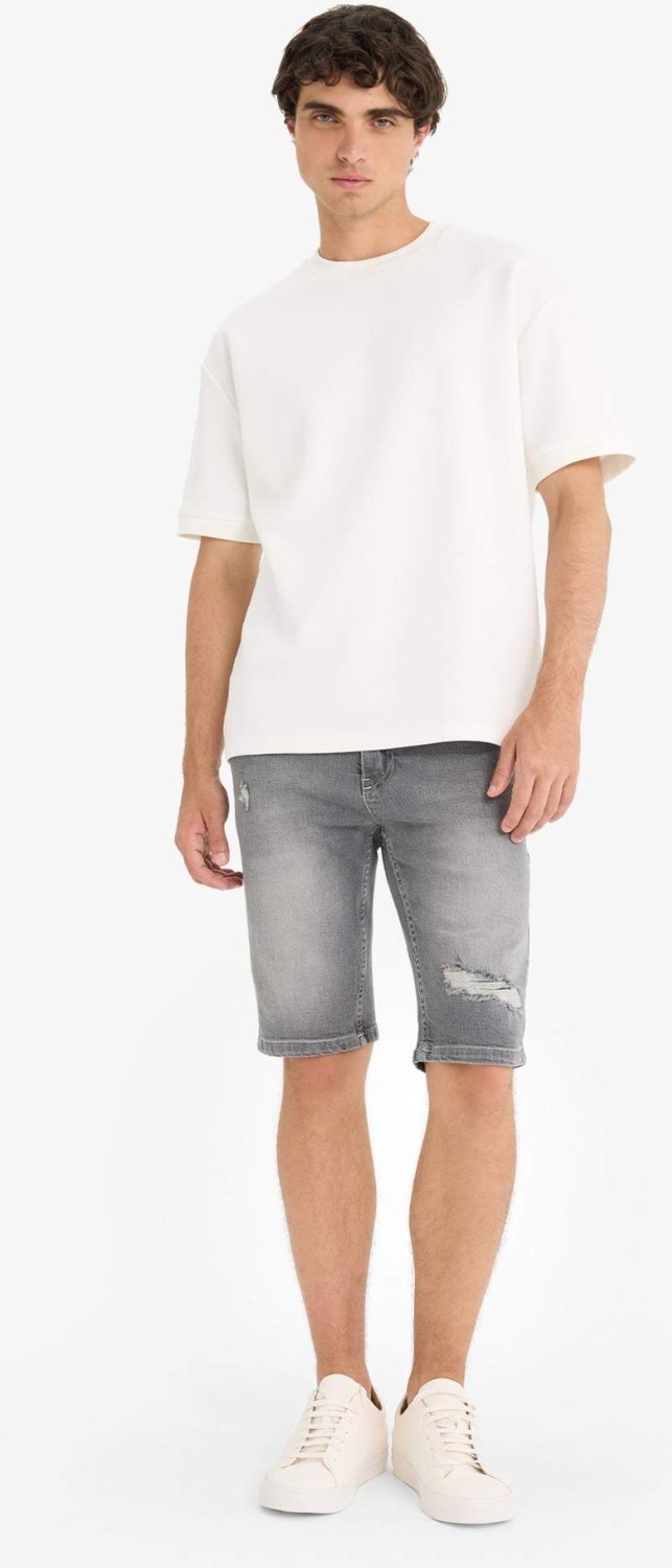 DeFacto Slim Fit Dar Kesim Jean Bermuda Şort F4692AX25SM görsel 8