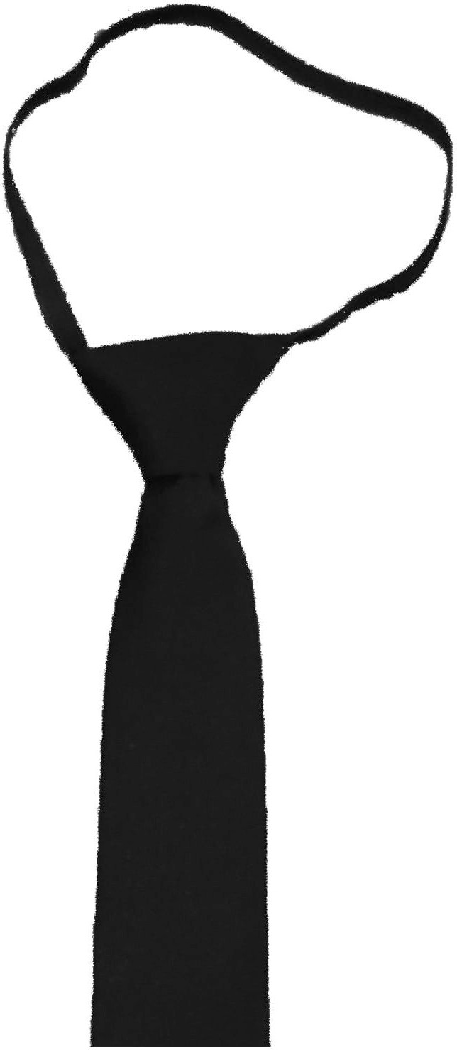 BLC Basic Line Co. Siyah Renk Düz Lastikli Hazır Bağlanmış 6 cm Genişliğinde Kravat