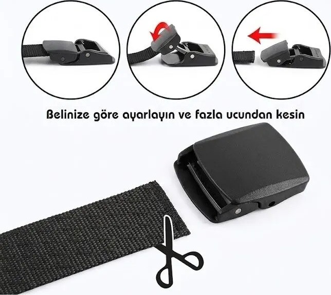 Aksoy Tactical Taktik Anti Alerjik Plastik Tokalı Bez Kemer görsel 3