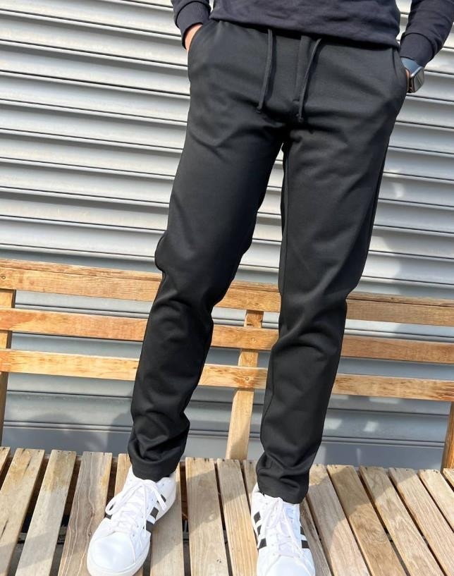 GD Goldoremi Erkek Jakarlı Çelik Örme Regular Beli Lastikli İpli Fermuarlı Rahat Jogger Pantolon görsel 2