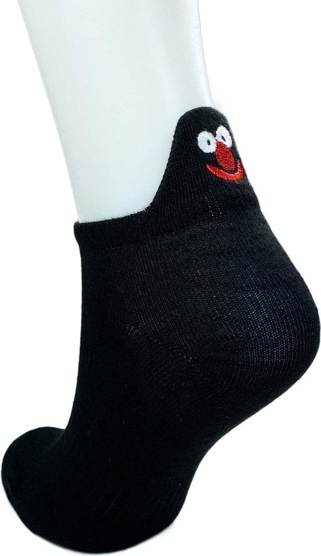 Sungur's Store 6 Çift Emoji Desen Nakış Baskılı Kadın Pamuklu Bilek Çorap görsel 2