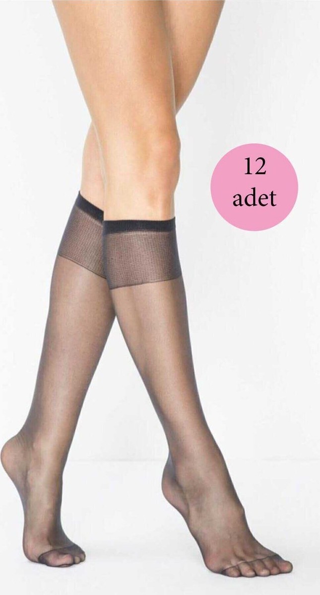 Sungur's Store 12 Adet Süper Ince 15 Den Mat Pantolon Çorabı Siyah
