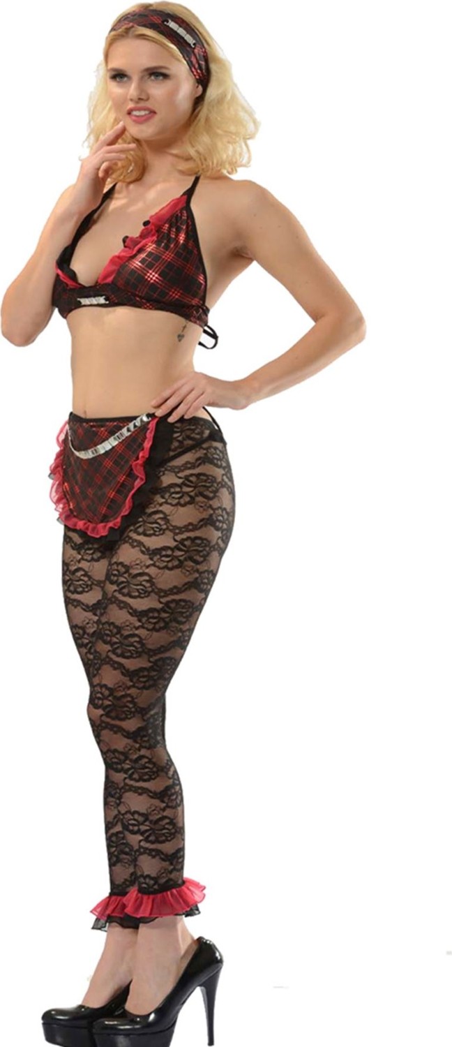 Sistina Siyah Kırmızı Fantezi Hizmetçi Kostüm - 4004 - Beden L/xl 13