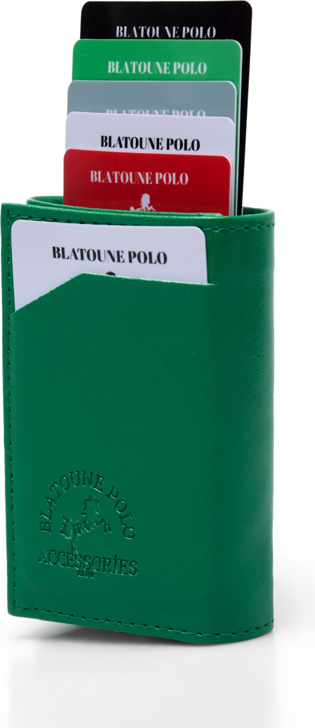 Blatoune Polo Erkek Vegan Deri RFID Korumalı Para Bölmeli Mekanizmalı Kartlık Cüzdan