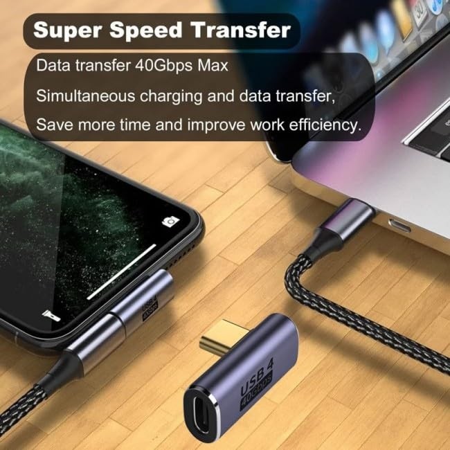 Die Grup Genel L Type-C Çevirici Usb4 40 Gbps 90 Derece Dik Type-C Çevirici 1 Adet görsel 3