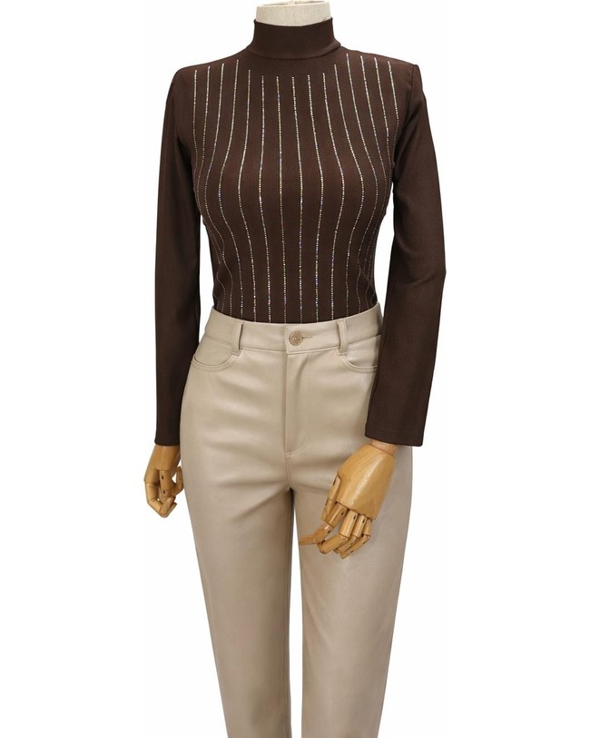 JOOQSTORE Taşlı Balıkçı Yaka Body görsel 3