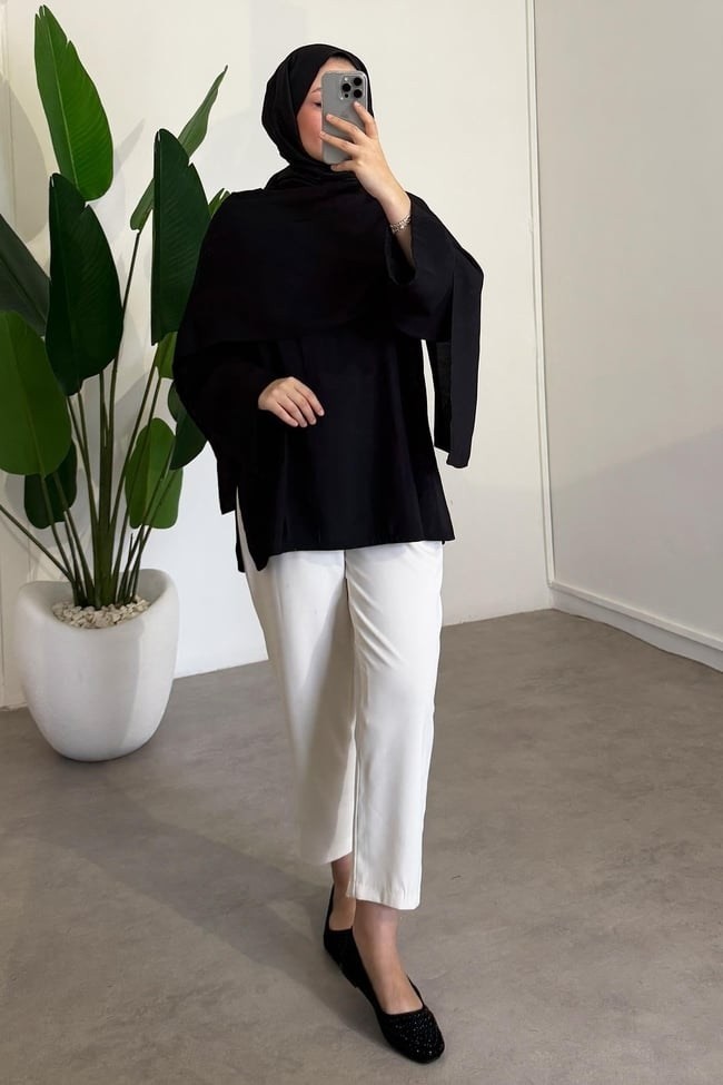 Miraydin Butik Kadın Şal Detay Bel Bağlamalı Bluz M61406 - Siyah