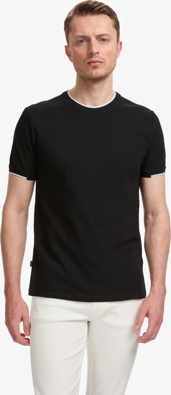 Pierre Cardin Erkek Siyah Slim Fit Tişört 50327865-VR046