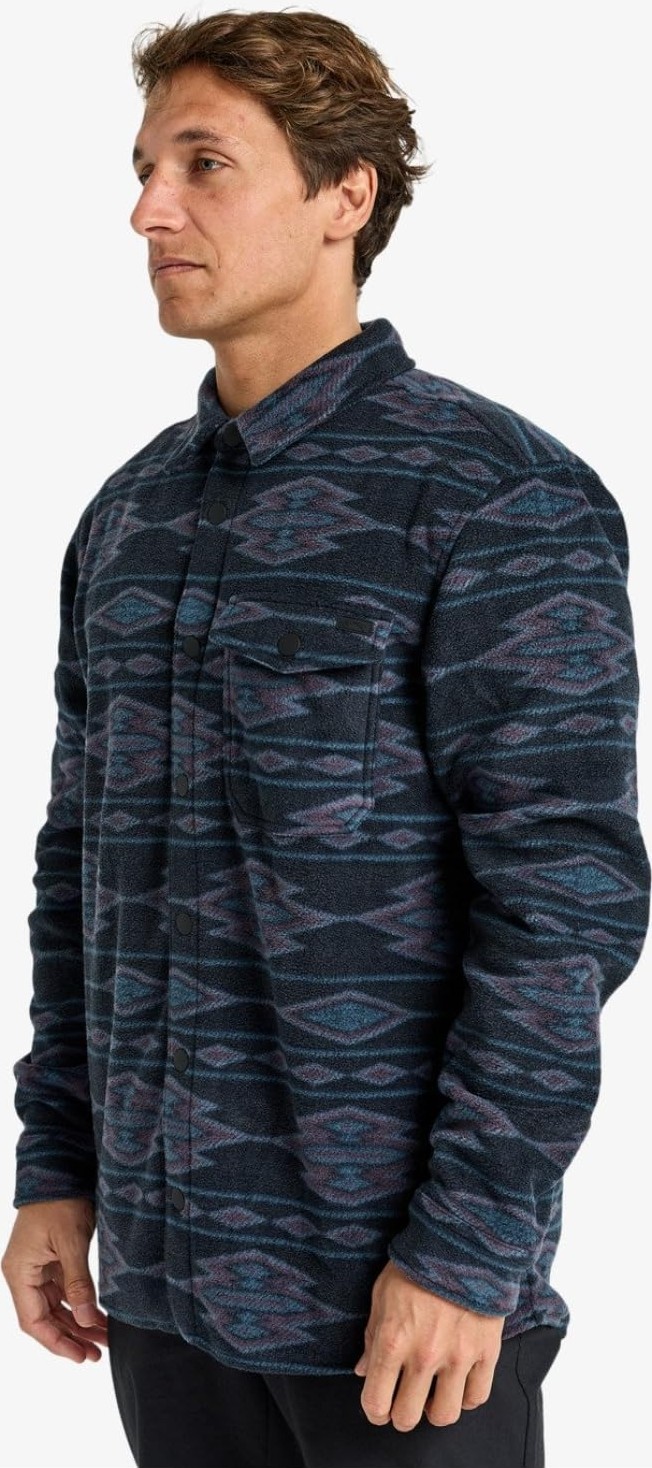 Aesco Bıllabong EBYFT00145 Furnace Flannel Erkek Polar Gömlek Siyah Mor görsel 4