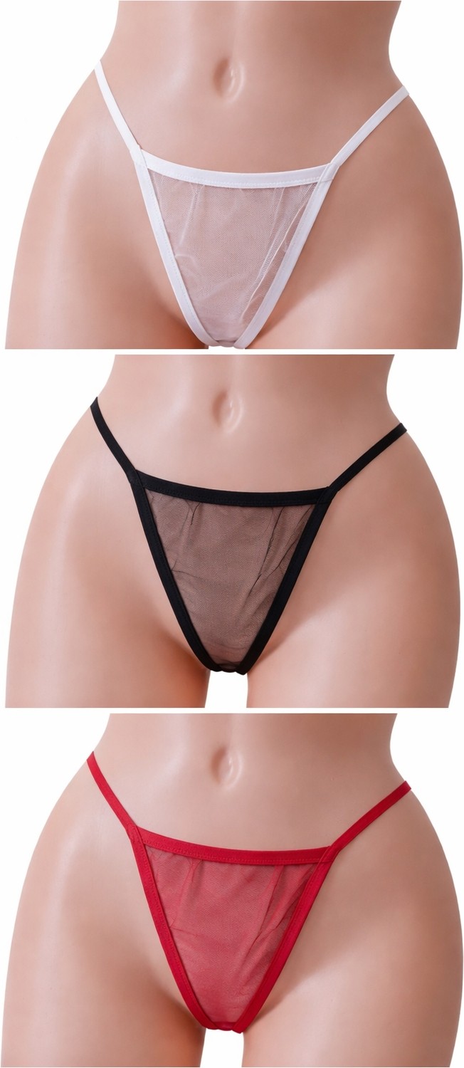 Anastasia Underwear Fantezi Kadın String Tanga Tül Külot 3'lü - ANS109