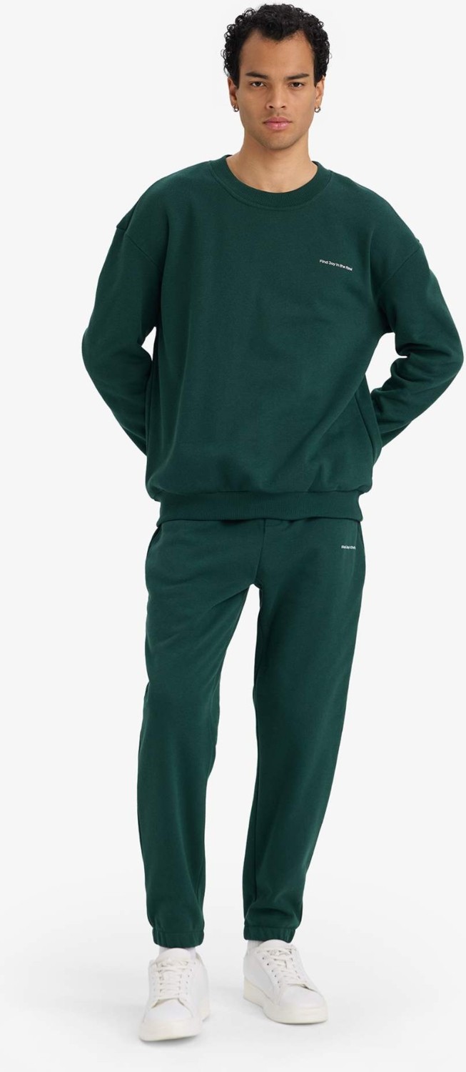 DeFacto Boxy Fit 2'li Takım Bisiklet Yaka Baskılı Sweatshirt Eşofman Altı F9623AX25AU