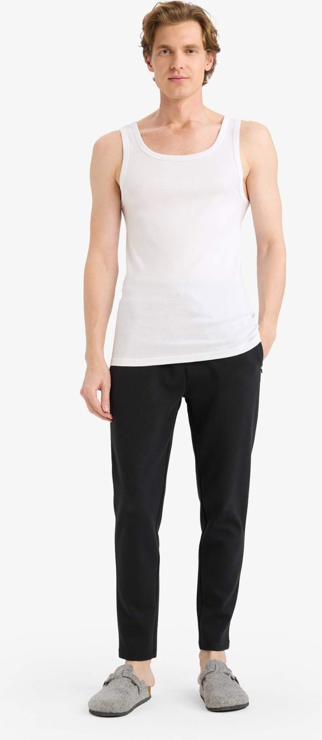 DeFacto %100 Pamuk Slim Fit Ribana 2'li Atlet Y9056AZ26SP görsel 3