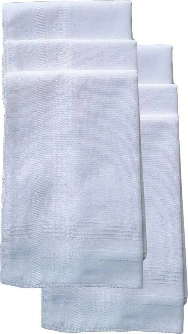 Universal 6 Lı El Cep Yaka Kumaş Mendil 36X36 cm 100 Pamuklu Tm Beyaz görsel 2