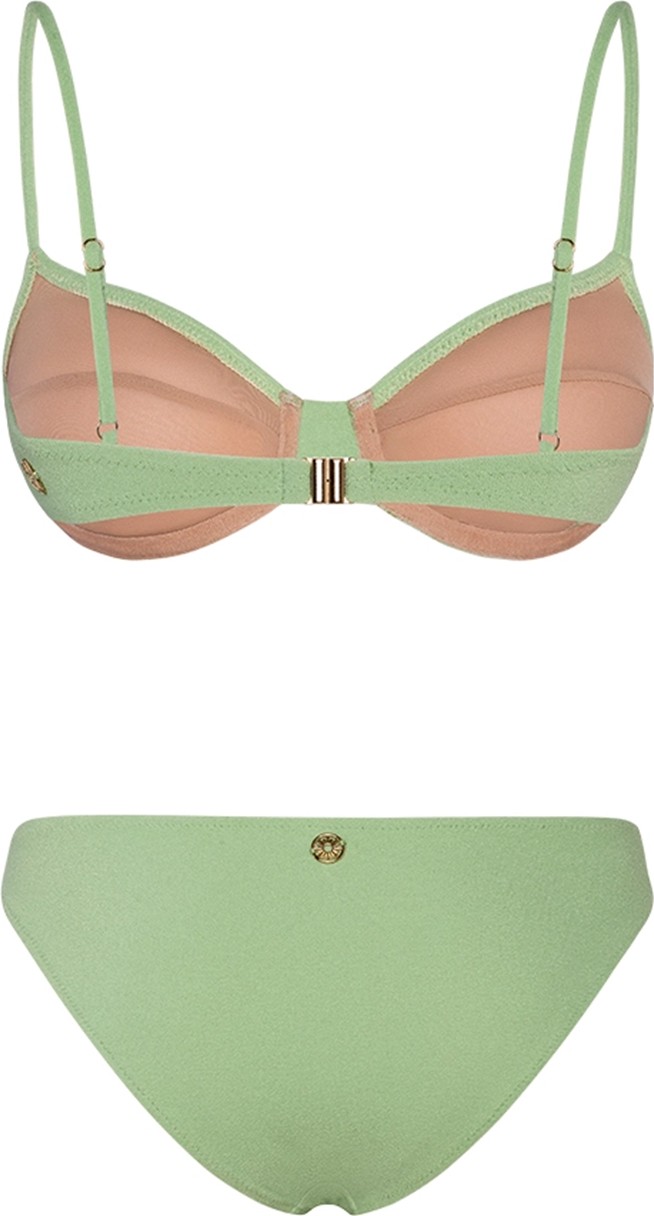 Bonesta Swimwear Creosote Pistachio Green Terry Balenli Bikini Takımı görsel 5