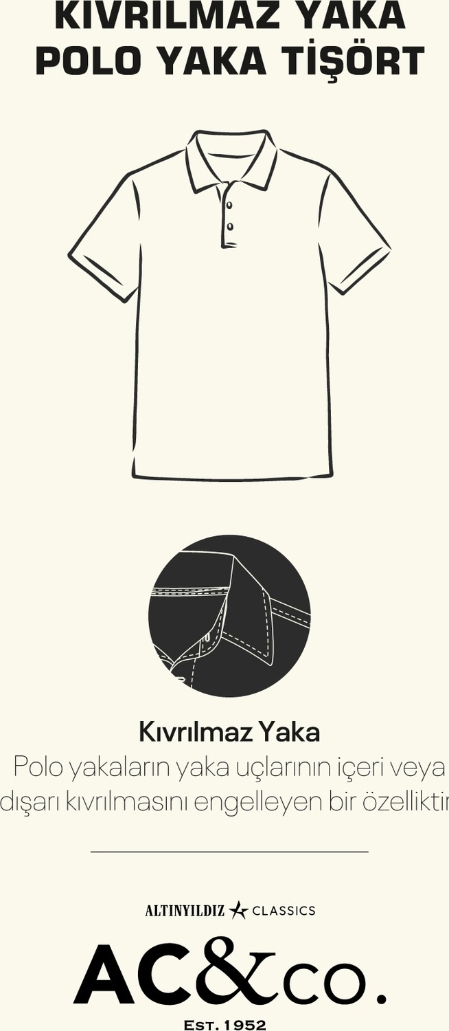 Altınyıldız Classics Erkek Bej Slim Fit Dar Kesim %100 Pamuk Kıvrılmaz Polo Yaka Tişört