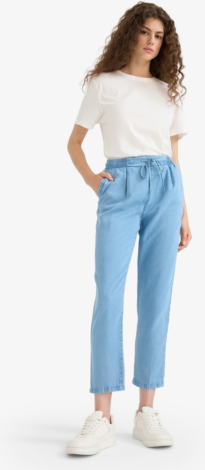 DeFacto Pull On Carrot Fit Yüksek Bel Bilek Boy Akışkan Kumaş Yıkamalı Pantolon D8237AX25SM görsel 4