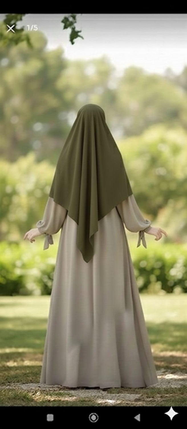 Fresco Scarfs Tesettür Hijab Mısır Medine Ipeği Eşarp 110x110 Küf Yeşili görsel 4