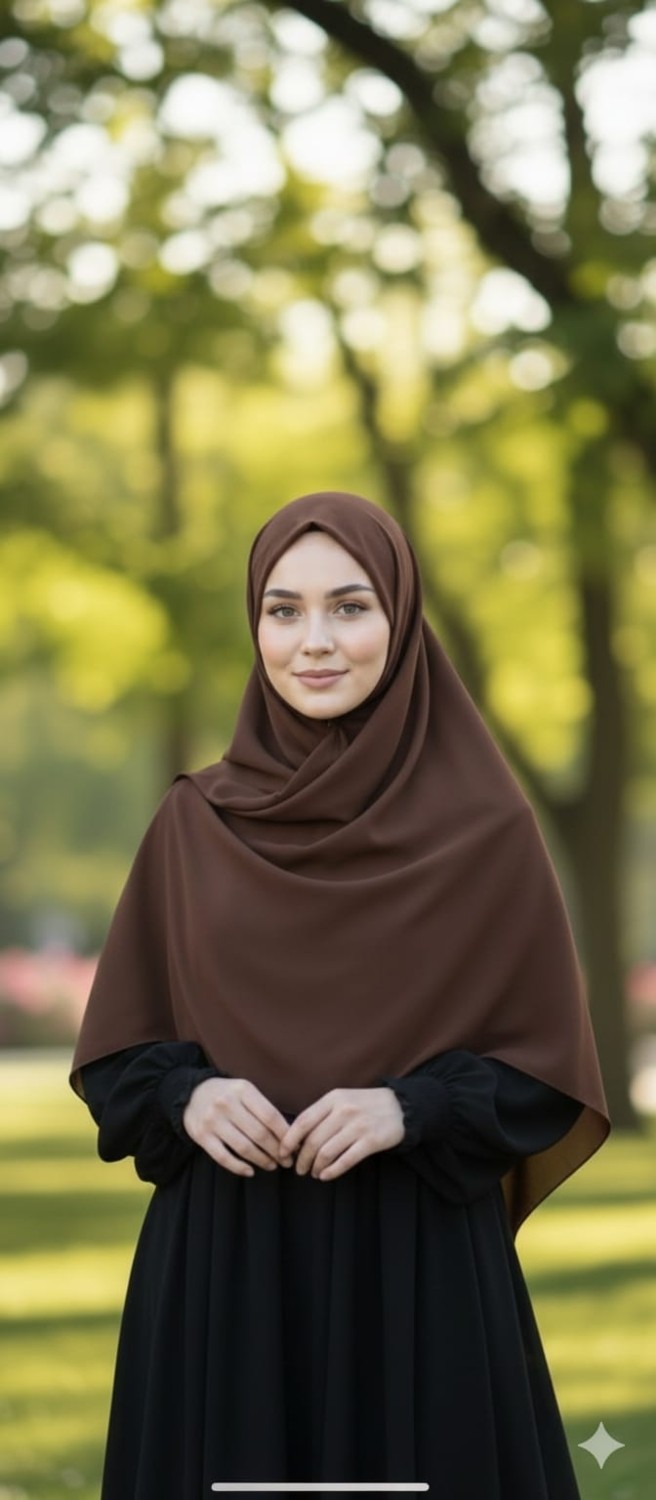 Fresco Scarfs Tesettür Hijab Mısır Medine Ipeği Eşarp 110x110 Küf Yeşili görsel 6