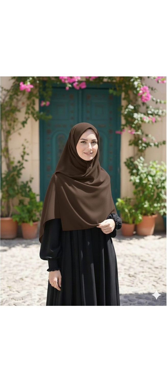 Fresco Scarfs Tesettür Hijab Mısır Medine Ipeği Eşarp 110x110 Küf Yeşili görsel 7