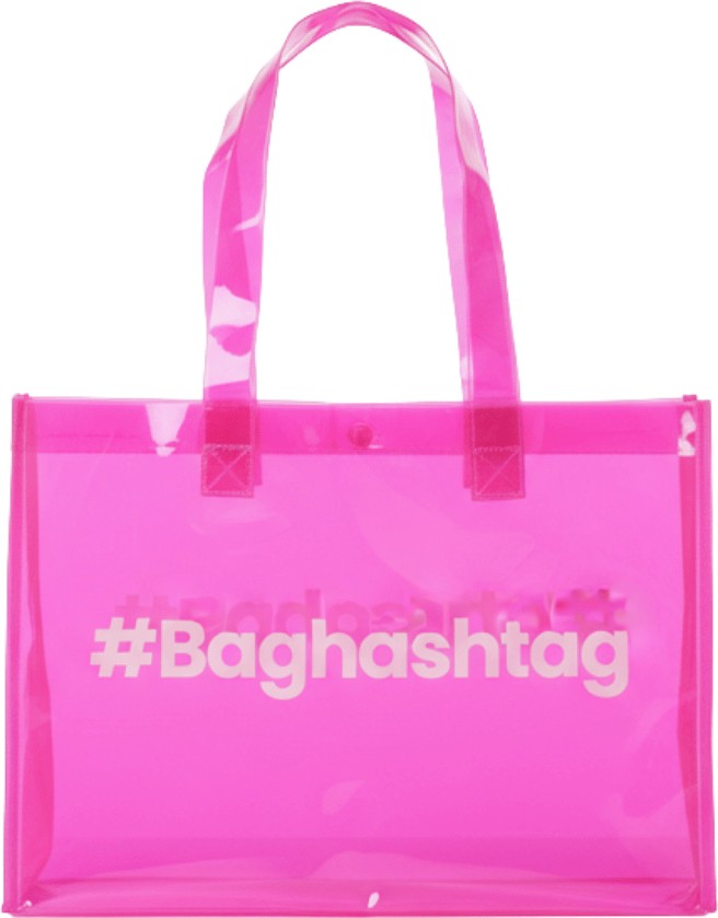 Baghashtag Pembe Şeffaf Plaj Çantası Silikon/Plastik Malzeme ile Su ve Kum Geçirmez Özellikte