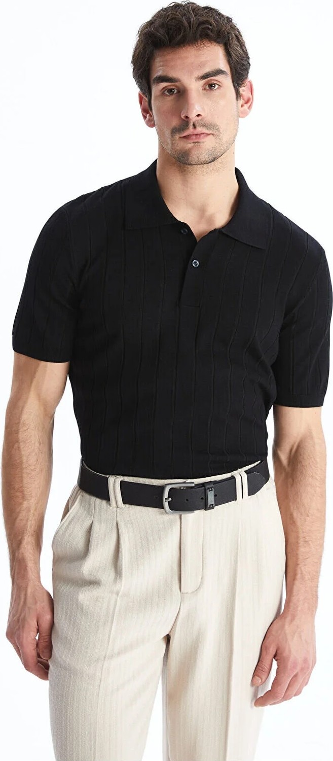 LC Waikiki Lcw Vision Siyah Polo Yaka Erkek Triko Tişört