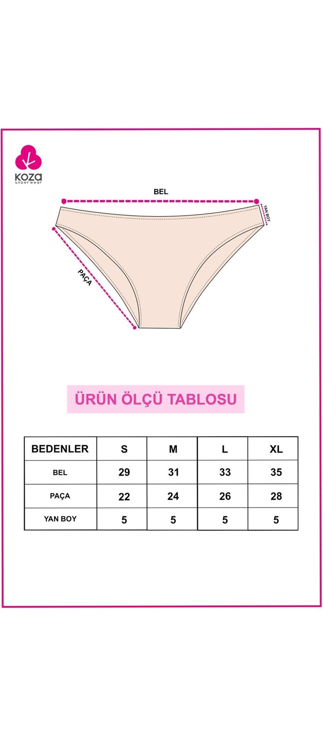 Koza İç Giyim Kadın 7'li Likralı Külot görsel 5
