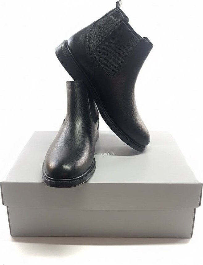 Parlak Forbes Flötr Deri Erkek Siyah Bot görsel 6
