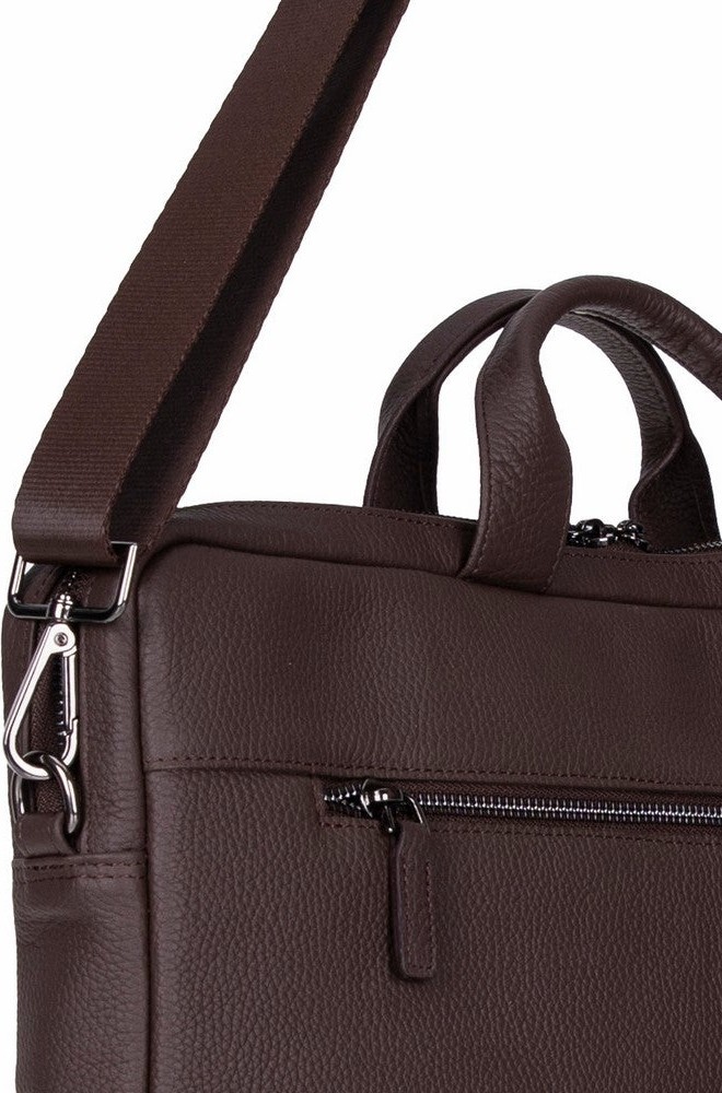 BloominBag Bloom Urban Shell Pro 16" Espresso Brown Hakiki Deri Laptop / Macbook Çantası görsel 4