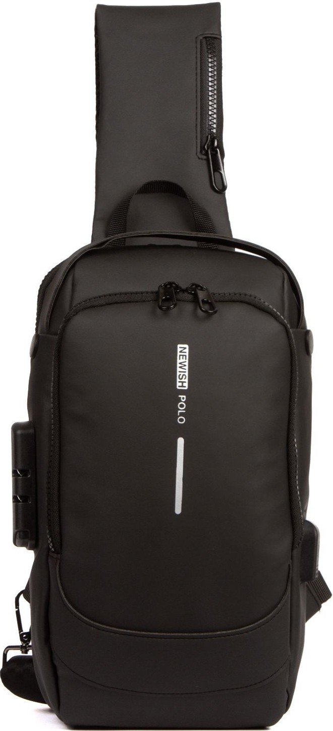 Adelina Bags Hırsızlık Önleyici Şifreli Kilitli USB Girişli Göğüs Omuz Çantası Body Bag görsel 3