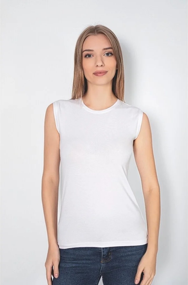 Luminur Kadın Sıfır Kol Siyah Beyaz Badi Body