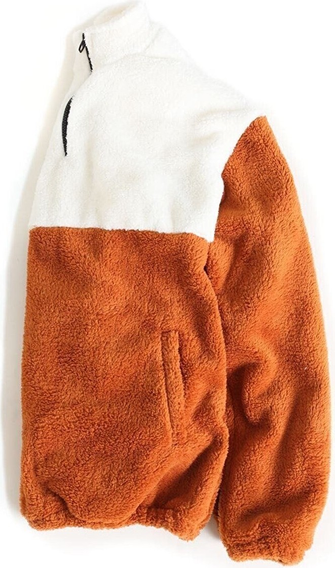 Fifty Color Erkek Oversize Yarım Fermuarlı Pelüş Sweat görsel 3