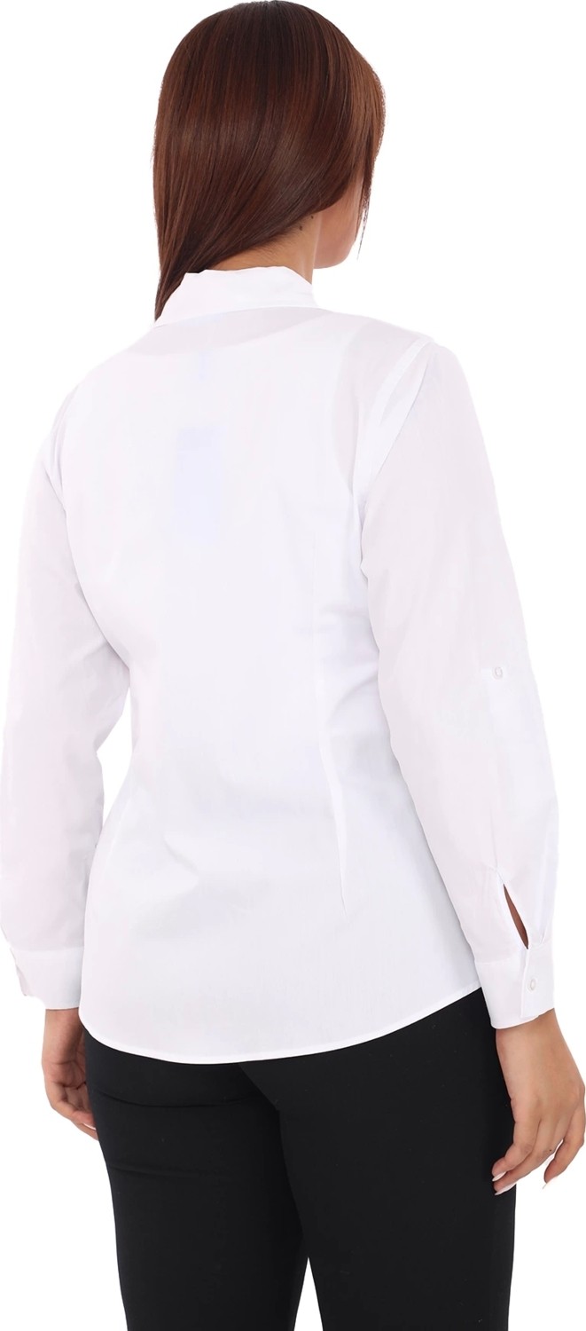 Lady Majestic Cotton Klasik Büyük Beden Ofis Gömlek görsel 8