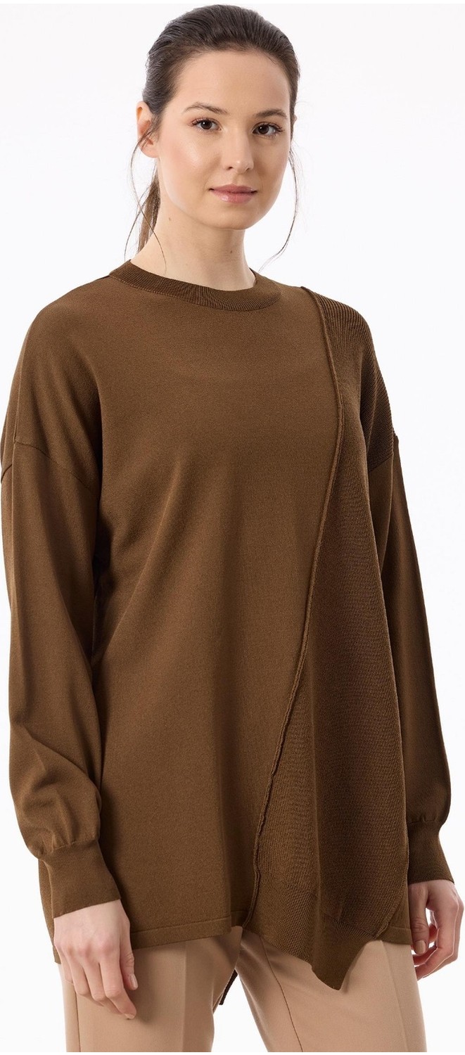 Belirtilmemiş 21872 Örgü Detaylı Rayon Kazak görsel 3