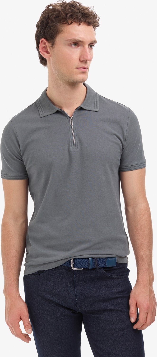 Pierre Cardin Erkek Siyah Slim Fit %100 Pamuk Kıvrılmaz Polo Yaka Basic Tişört 50325311-VR046
