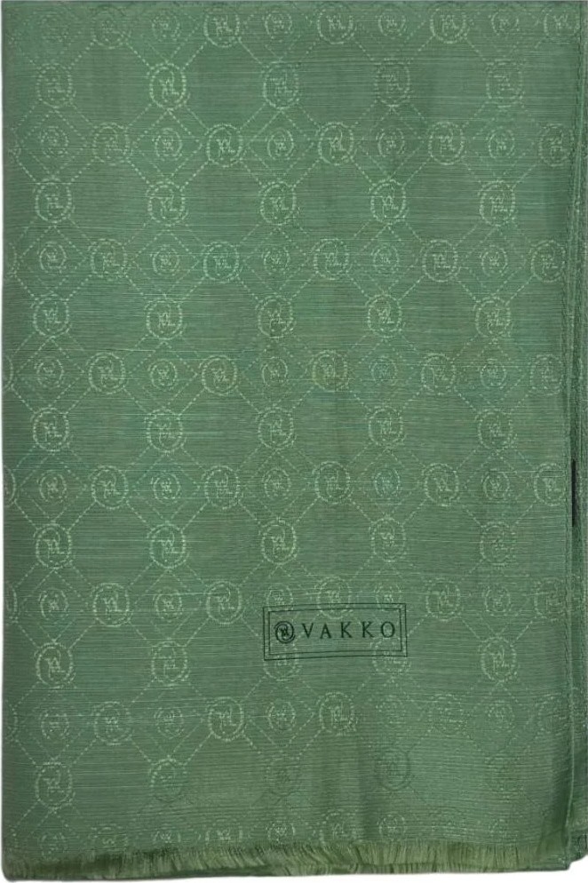 Vakko Pamuk Ipek Monogram Şal 40752-Kahve