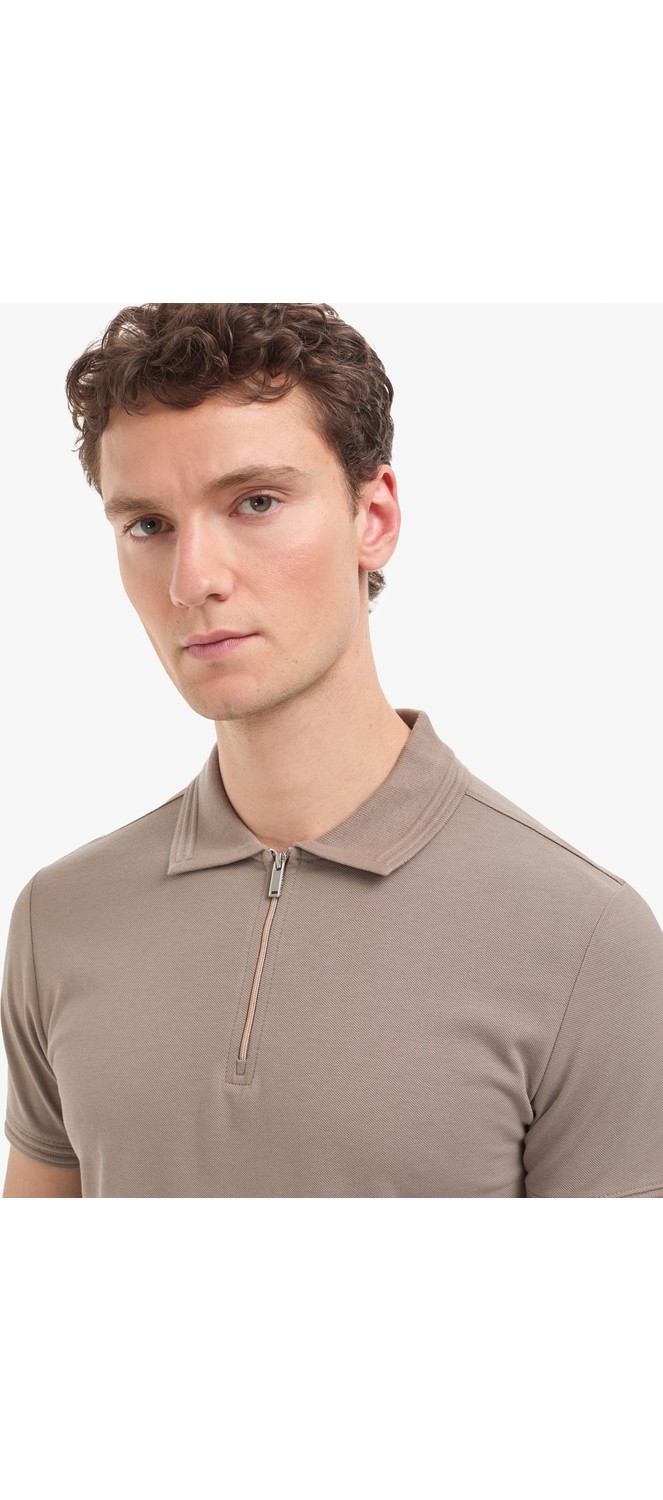 Pierre Cardin Erkek Siyah Slim Fit %100 Pamuk Kıvrılmaz Polo Yaka Basic Tişört 50325311-VR046 görsel 2
