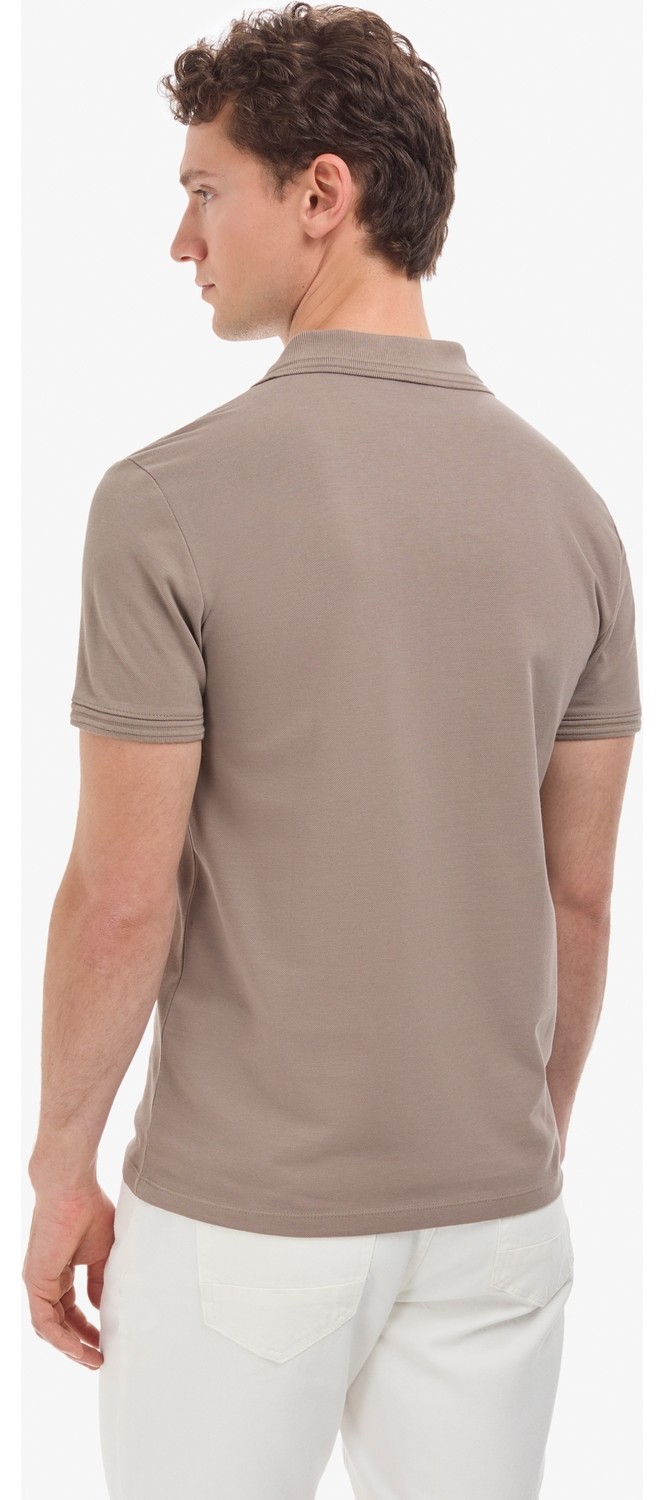 Pierre Cardin Erkek Siyah Slim Fit %100 Pamuk Kıvrılmaz Polo Yaka Basic Tişört 50325311-VR046 görsel 5
