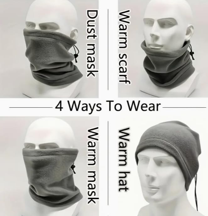 1001 Aee® Unisex Polar Boyunluk, Ayarlanabilir Bere & Boyunluk | Çok Fonksiyonlu Kışlık Rüzgar K görsel 4