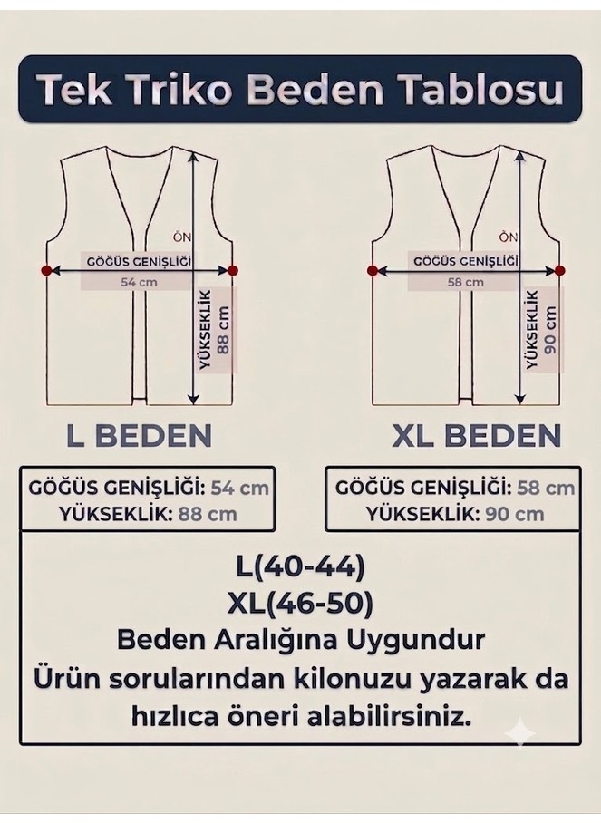 Tiritek Triko Siyah Desenli Triko Çift Renk Genç Anne Yeleği / Siyah Vizon görsel 4