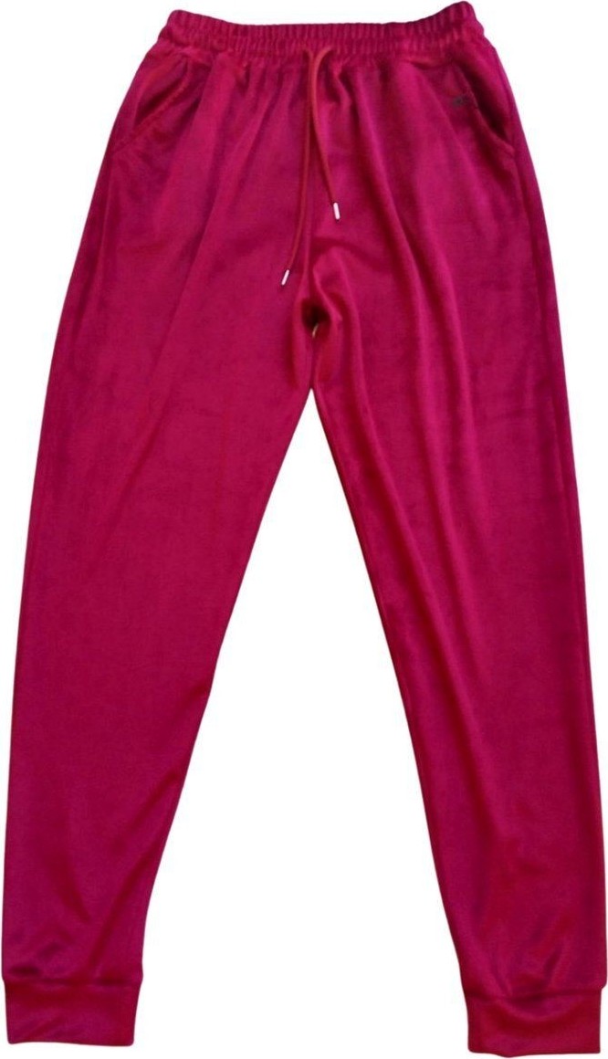 Kuzgun Ticaret Parlak Kadife Cepli Pantolon Eşofman Pijama Altı Unisex Lastikli Paça Bordo
