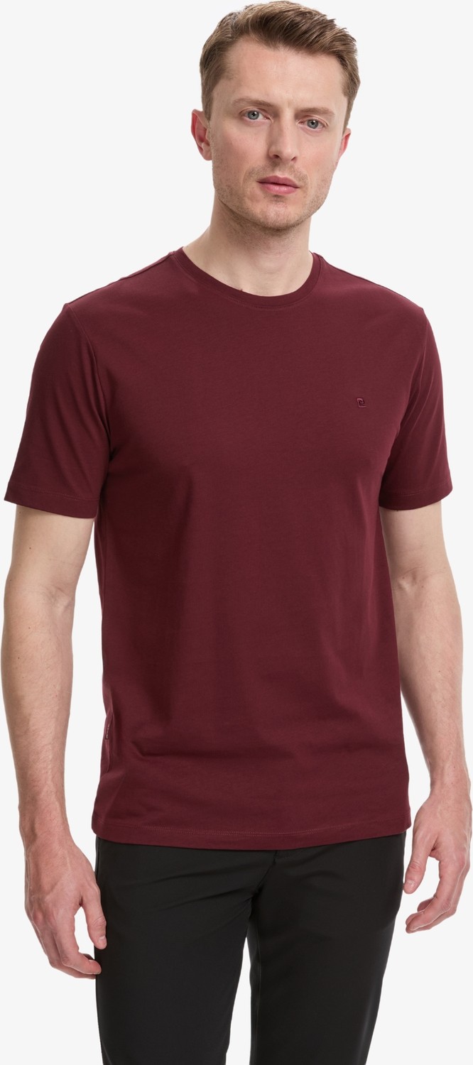 Pierre Cardin Erkek Bordo Regular Fit %100 Pamuk Bisiklet Yaka Basic Tişört 50325299-VR014 görsel 8