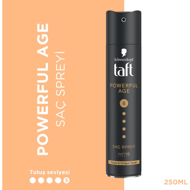 Taft Powerful Age Saç Spreyi 250 ml Güçlü ve Dolgun Saçlar İçin Etkili Formül