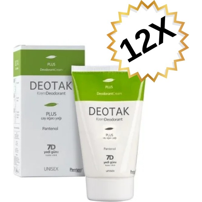 Deotak 12 Adet Deotak Krem Deodorant Plus 35 ml