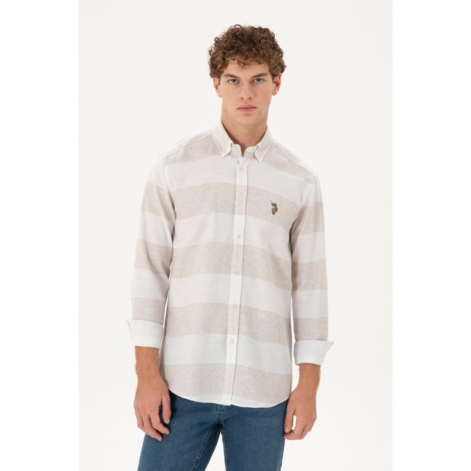 U.S. Polo Assn. Erkek Taş Gömlek Desenli 50291249-VR049