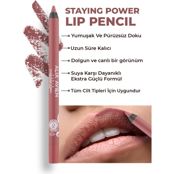 Suya Dayanıklı Uzun Süre Kalıcı Yumuşak Dudak Kalemi - Staying Power Lip Pencil 53 Peachy Nude