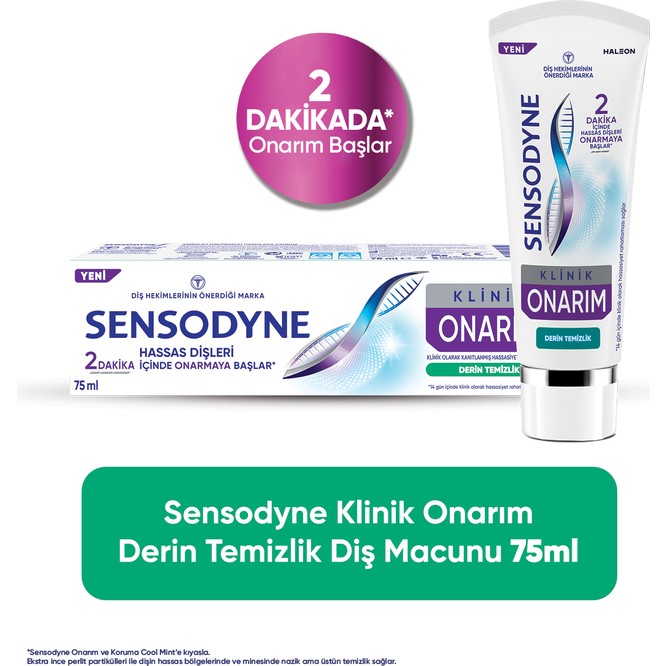 Sensodyne Klinik Onarım Derin Temizlik Diş Macunu Hassas Dişler İçin 75 ml