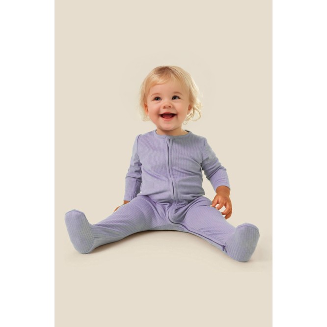 Unisex Bebek %100 Pamuklu  Rahat Kalıp Mevsimlik Tulum - Lila (0-3 Ay 6-9 Ay)