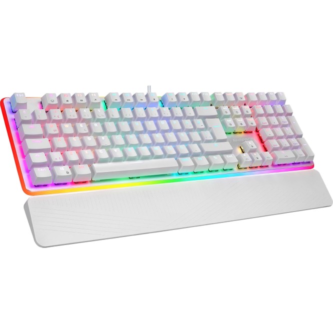 Rampage KB-R96 ULTIMATE Beyaz Optical Switch Full RGB ve Metal Gövdeli Su Geçirmez Gaming Mekanik Klavye