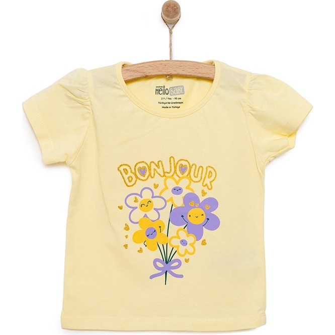 HelloBaby Basic Kız Çiçek Baskılı T-Shirt Kız Bebek
